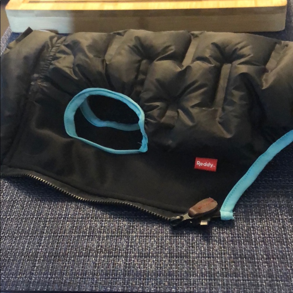 Reddy Black Nylon Dog Jacket with teal trim